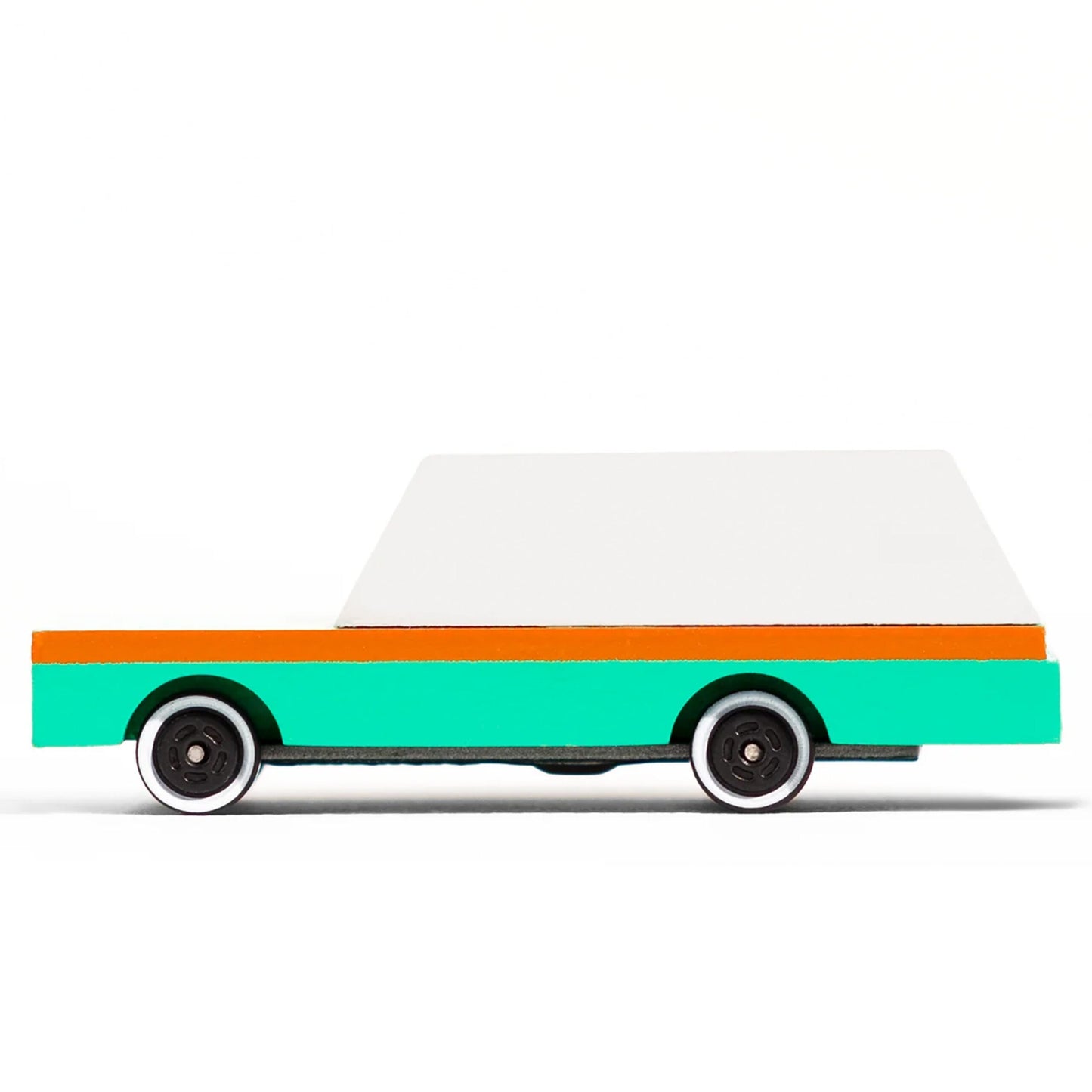 Teal Wagon Wood Car