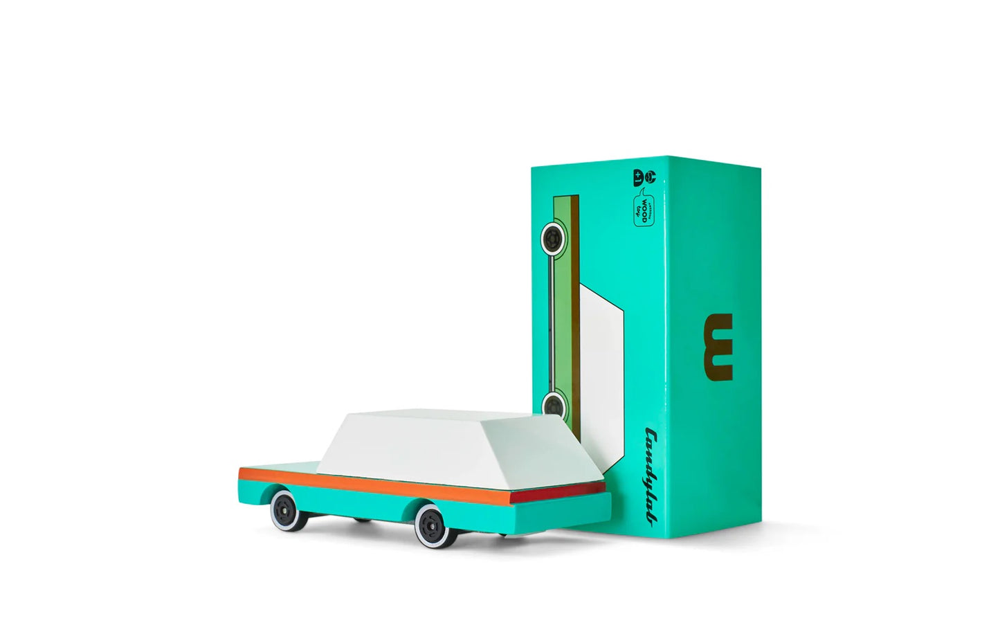 Teal Wagon Wood Car